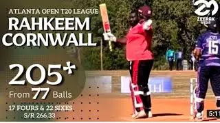 Rahkeem Cornwall 205 runs highlights in T20 | Rahkeem Cornwall 205 runs full highlights |
