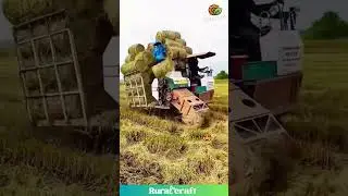 This Rice Straw Baler is a BEAST! #ricestraw #baling #farming #machine #wow