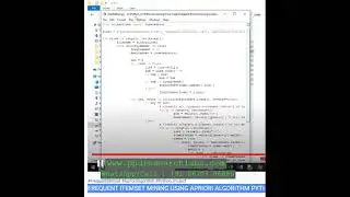 FREQUENT ITEMSET MINING USING APRIORI ALGORITHM PYTHON PROJECT