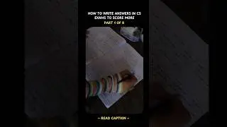 How to Write Answers in CS Exams to Score More ✍️ | CS Professional Tips | #studyhacks #shortvideo