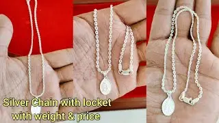 Silver Chain with locket with price 2024/Silver new chain with weight and price 2024