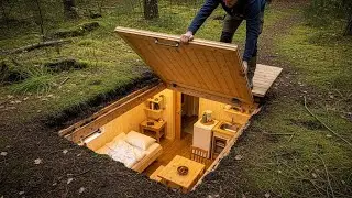 Building a Secret Dugout Inside a Hollow Tree | Building the Most Hidden Bushcraft Shelter ( ASMR )
