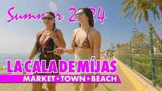 La Cala de M&iacute;jas town & beach walk | Summer 2024 | Costa del Sol Spain virtual tour