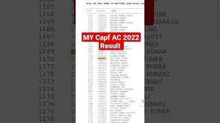 My Capf AC 2022 Written Result (Name wise) | INCREDIBLE ABHISHEK