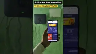 Jio Fiber And Airtel Xtreme Fiber 10Mbps Plan Only 198 And 199 #jio #airtel #wifi #speed #internet