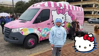 Hello Kitty Cafe Truck Event in San Antonio Texas 2025 at North Star Mall 2 Hour Wait 4K Vlog Video