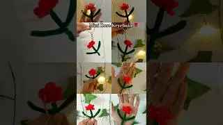 pipe cleaner rose keychain #diy #rose #flowers  #pipecleanercrafts #fypシ #explore #craftideas #craft