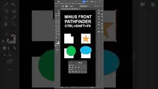 Minus Front in Pathfinder #minus #pathfinder  #ytshorts #logomaking #adobeillustrator #tuts