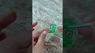 Mini bottle glass painting😍 #shorts #art #satisfying