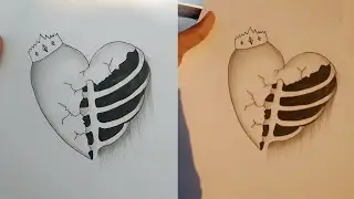 How To Draw A Broken Heart With Crown || Dark Aesthetic Pencil Art 