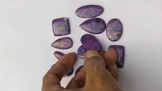 Natural Purple Copper Turquoise Free Size Mix Shape loose Gemstone Cabochon