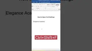 How to Open Font Settings #word #msword #shortsvideo #shorts #ytshorts #eleganceacademy #shortcut
