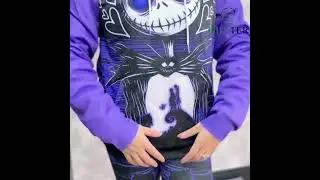Purple Jack Skellington & Sally Combo Fleece Hoodie  #jackskellington #nightmarebeforechristmas