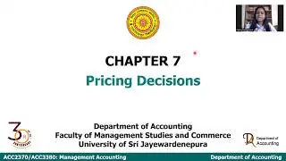Lecture Recording - MA - Pricing Decisions