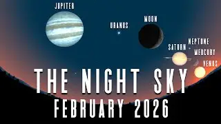 Ночное небо | Февраль 2026 | Планетарный парад | Полнолуние в снегу | Комета E1 Вержхос