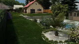 Rendu final du jardin 3D 🌿 | Visite en traveling sous Blender - Architecture 8