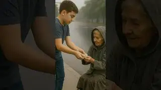 Boy Helps Homeless Grandma on the Street #kindness #help #love