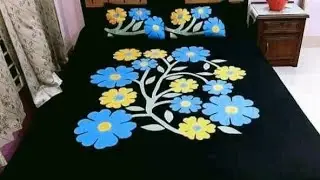10 Exclusive Hand Work Applique Bed Sheet Design Ideas | Applic work ideas by Sharing & Caring Bd...