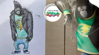 Gorilla JOHNNY from Sing Movie drawing / Sing 2 Characters drawing / How to draw Gorilla