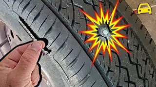 Como reparar una rueda pinchada por un clavo o tornillo. (Arreglar PINCHAZO)