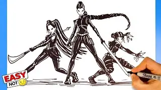 Drawing K-Pop Demon Hunters: Rumi, Mira and Zoey