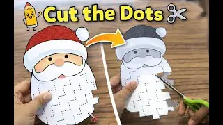 Cut the Dotted Beard ✂️ | Santa Claus Paper Craft for Kids