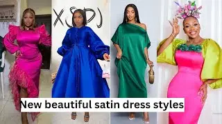 New beautiful and stunning satin, brocade and slik dress styles foe beautiful ladies 