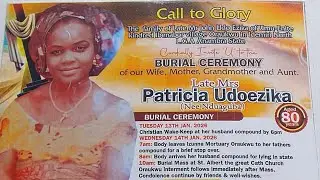 Madam Udoezika Patricia (Nee Nduaguba) Funeral Celebration & Condolence Visit on 14/01/26. 