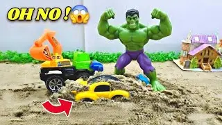 Hey Kids! Hulk is here to work hard and rescue the stuck car! 😱💪