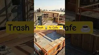 Empty Terrace &rarr; Busy Caf&eacute; ☕ Real Workers, Real Build | Timelapse Transformation #Shorts  #satisfying