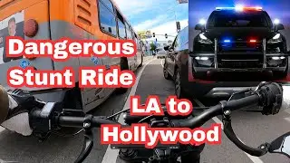 Dangerous Electric Stunt Ride Through the Downtown Los Angeles/Hollywood GTA Lobby on my Talaria XXX