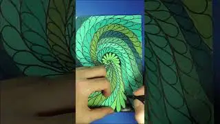 Hypnotic Zentangle Doodle Spiral Art Oddly Satisfying Spiral Art 🌀 Wait for the end... 💚🌀💚
