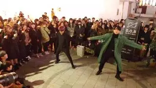 20191108. DOB🤗. LEE TAEYOUNG. PARK JIN. NCT 'BABY DON'T STOP' COVER. WHAT A FANTASTIC BUSKING.
