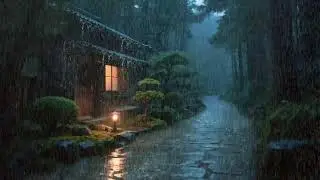 Stress after work – Steady rain ambience – Rain around cozy home – Body relaxes 😌🌙
