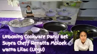 Unboxing Cookware Panci set Supra|Cheff Renatta Moloek|wrn Ungu Lilac
