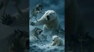 pPolar Bear vs Wolves 🐻&zwj;❄️🐺 | Epic Battle for Survival
