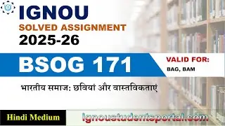 IGNOU BSOG 171 Solved Assignment 2025-2026 | Hindi Medium | Download PDF | IGNOU Students Portal