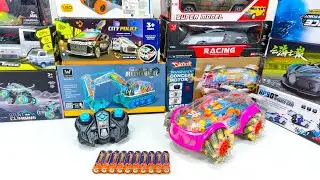 Unboxing RC Collection! City Police Car, Racing Car, Transparent Gear Car, Spider Train & Excavator