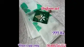 Moss Chiffon Saree with blouse 999Rs ship Extra uniform avl online payment only what'sapp 9688756762
