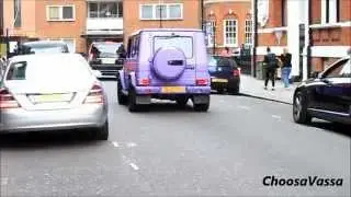 Matte Purple Mercedes-Benz G55 AMG Driving in London