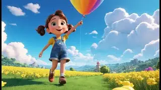 Hot Air Balloon Up So High | Sky Floating Song for Kids | Peaceful Ride Adventure Rhyme