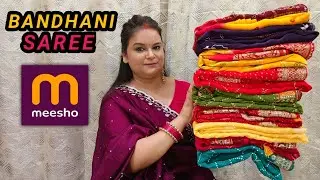 *Huge* bandhani MEESHO SAREE haul | SHAWAN special Best quality