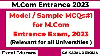 Model Paper for M.Com Entrance 2023 | Sample Paper for M.com Entrance 2023 | All University |Part 1|