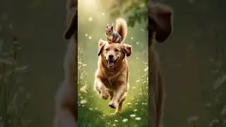Dog and squirrel - cute friends! #dog #squirrel #friendship #cute