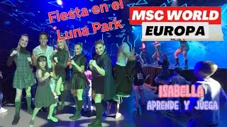 Noche de fiesta luna park Crucero Msc world europa #mscworldeuropa