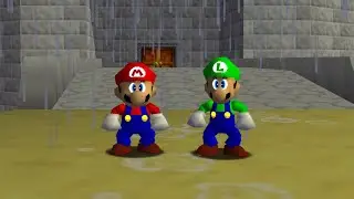 Mario and Luigi in Super Mario 64 with Rain - Full Game Walkthrough