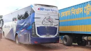 Daily scenario of Paturia Ferry ghat | SB Super Deluxe, Royal Express, Golden Line, CD Explore. #Bus