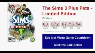 The Sims 3 Plus Pets - Limited Edition PC Countdown