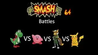 Super Smash Bros 64 Battles #113: Yoshi vs Kirby vs Fox vs Pikachu
