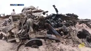 انفجار سيارة ملغمة على طريق قرية #شمارخ في ريف #حلب الشمالي